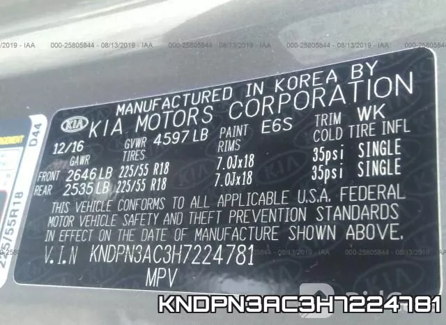 KNDPN3AC3H7224781 фото 9