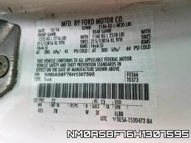 NM0AS8F76H1307595 фото 2