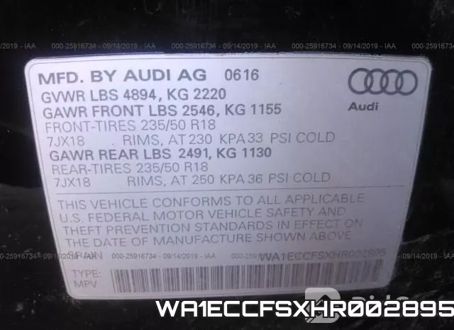 WA1ECCFSXHR002895 фото 10