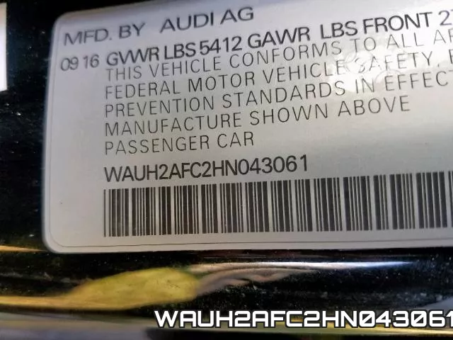 WAUH2AFC2HN043061 фото 2