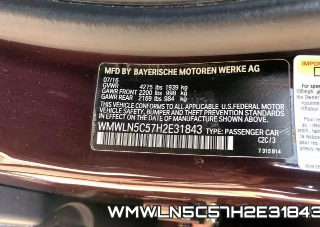 WMWLN5C57H2E31843 фото 2