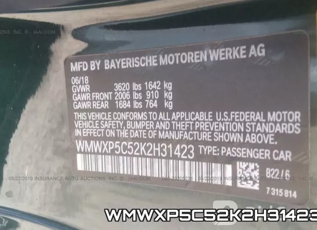 WMWXP5C52K2H31423 фото 9