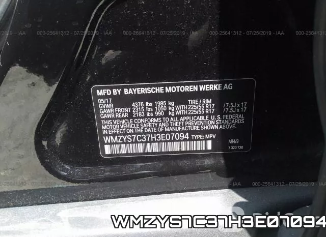 WMZYS7C37H3E07094 фото 10