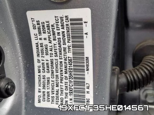 19XFC1F35HE014567 фото 2