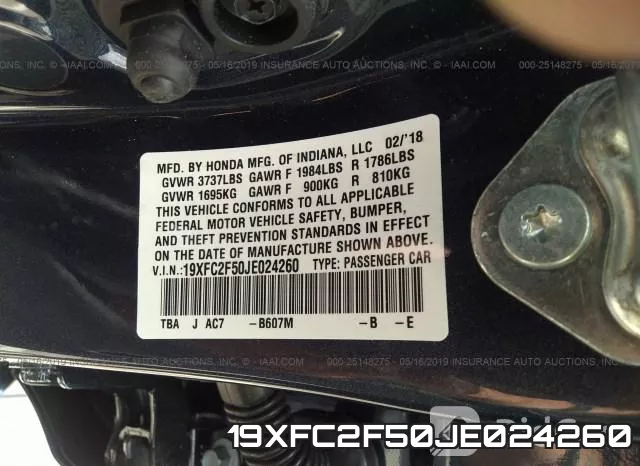 19XFC2F50JE024260 фото 10