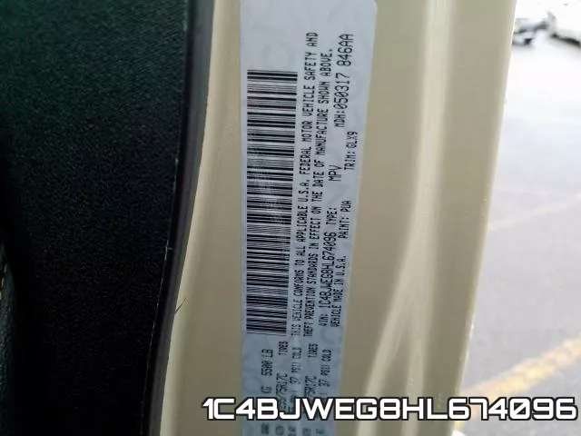 1C4BJWEG8HL674096 фото 2