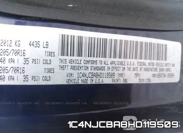 1C4NJCBA8HD119509 фото 10