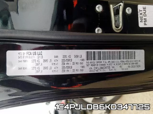 1C4PJLDB6KD347725 фото 2
