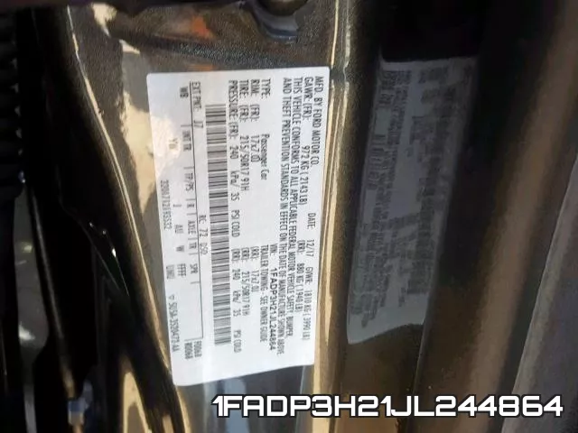 1FADP3H21JL244864 фото 2