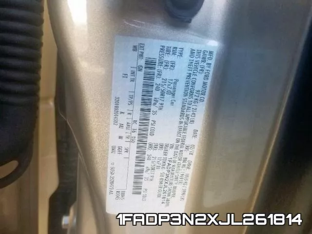 1FADP3N2XJL261814 фото 2