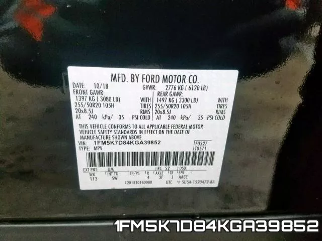 1FM5K7D84KGA39852 фото 2