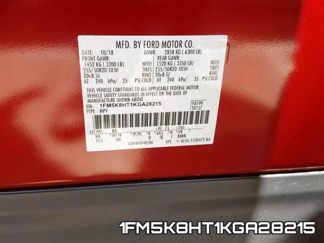 1FM5K8HT1KGA28215 фото 2