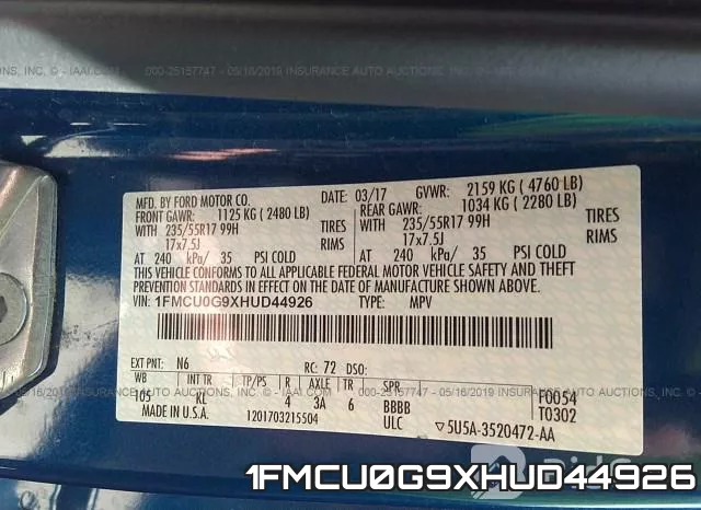 1FMCU0G9XHUD44926 фото 10