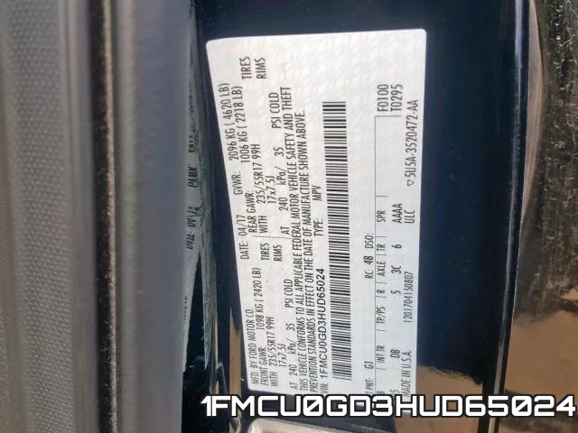 1FMCU0GD3HUD65024 фото 2