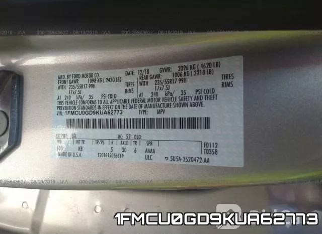 1FMCU0GD9KUA62773 фото 10