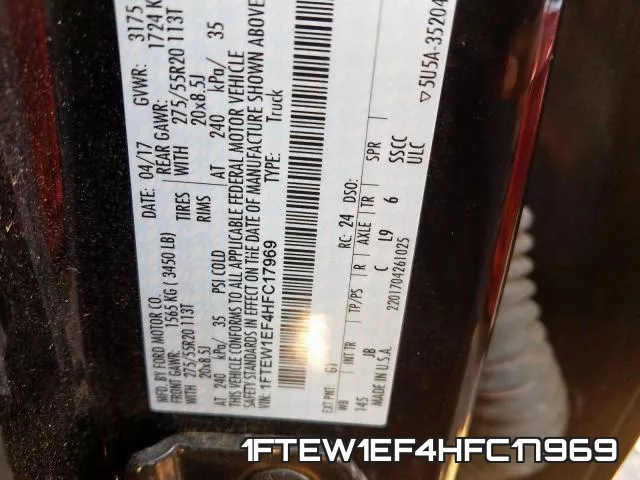 1FTEW1EF4HFC17969 фото 2