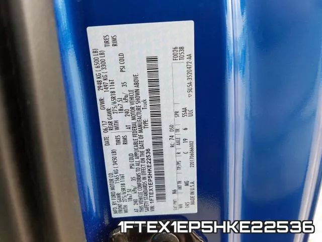 1FTEX1EP5HKE22536 фото 2