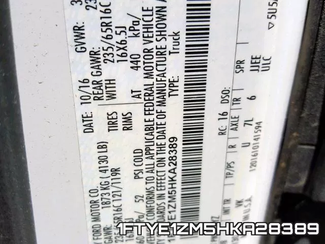 1FTYE1ZM5HKA28389 фото 2
