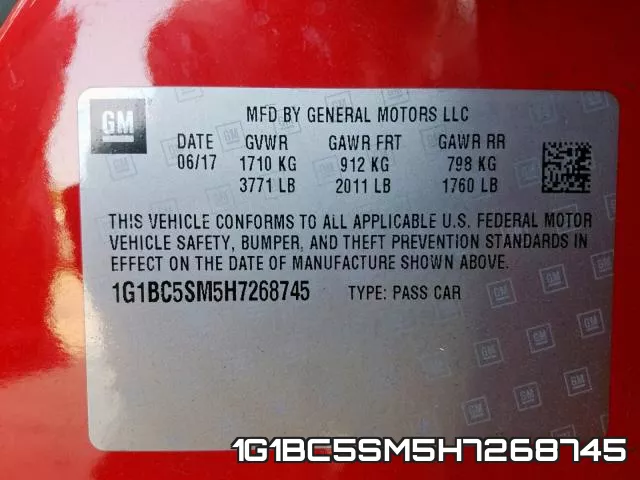 1G1BC5SM5H7268745 фото 2