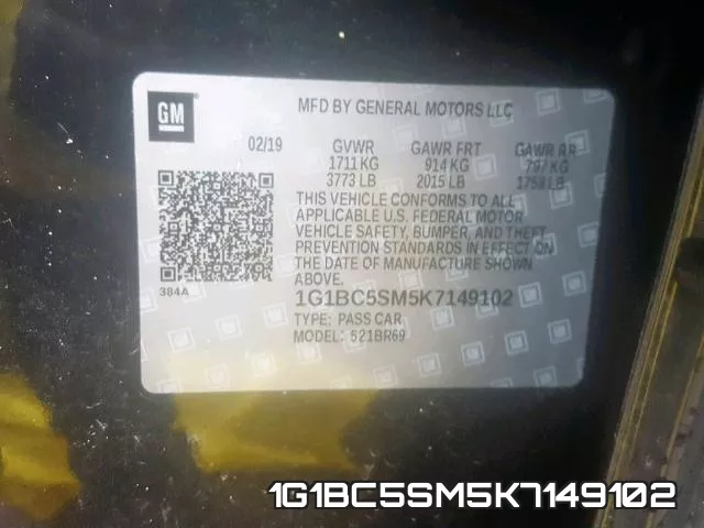 1G1BC5SM5K7149102 фото 2