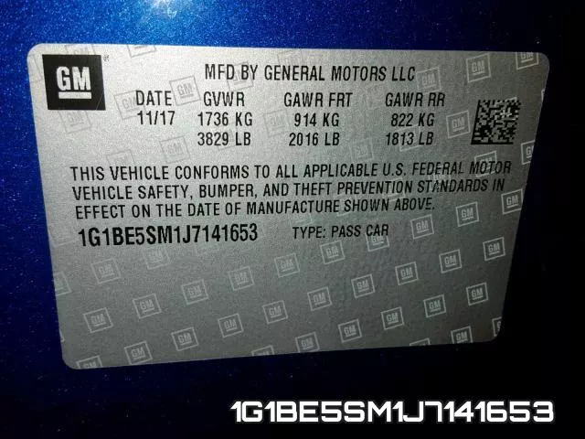 1G1BE5SM1J7141653 фото 2