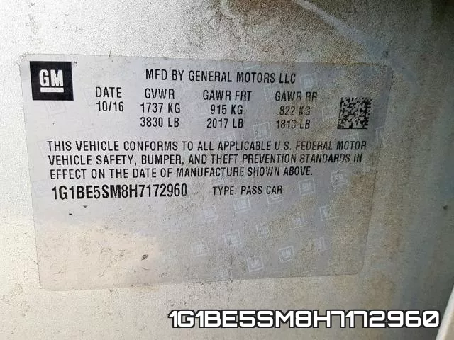 1G1BE5SM8H7172960 фото 2