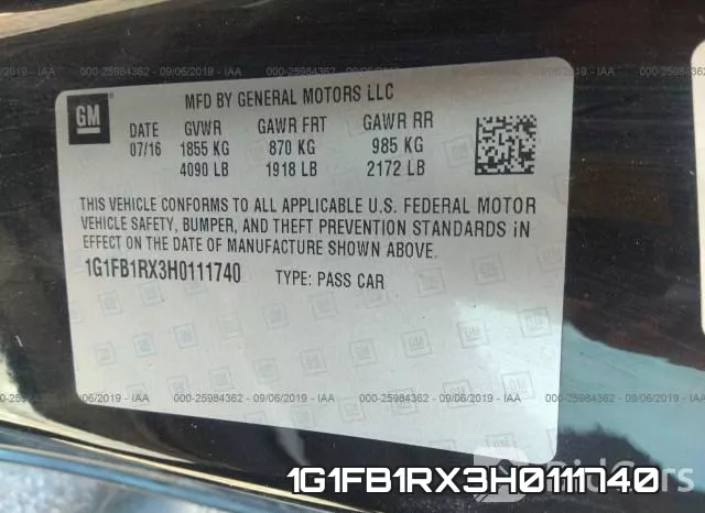 1G1FB1RX3H0111740 фото 10
