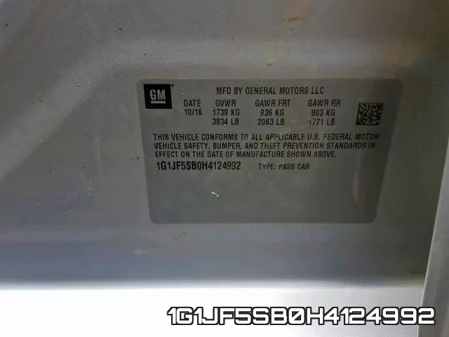 1G1JF5SB0H4124992 фото 2