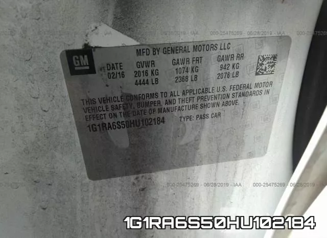 1G1RA6S50HU102184 фото 10