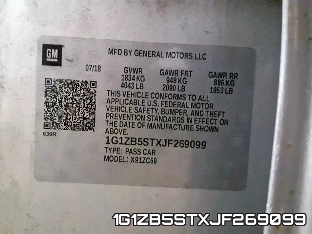 1G1ZB5STXJF269099 фото 2