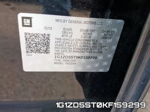 1G1ZD5ST0KF159299 фото 2