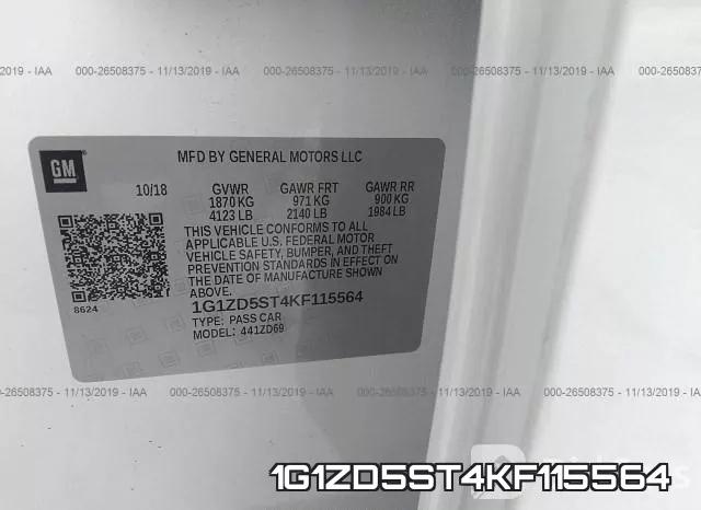 1G1ZD5ST4KF115564 фото 10