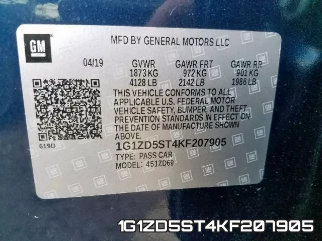 1G1ZD5ST4KF207905 фото 2