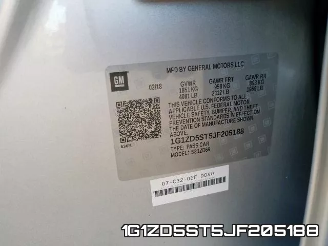 1G1ZD5ST5JF205188 фото 2