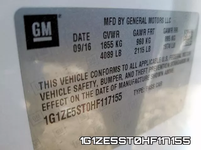 1G1ZE5ST0HF117155 фото 2