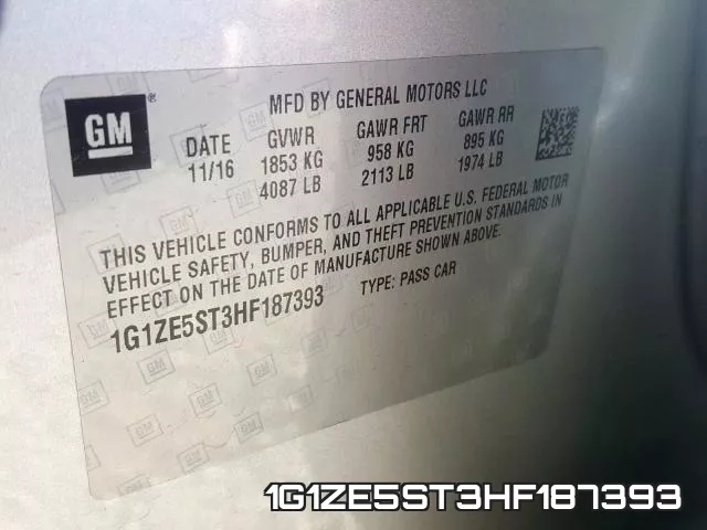 1G1ZE5ST3HF187393 фото 2