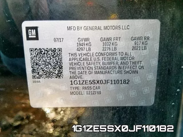 1G1ZE5SX0JF110182 фото 2