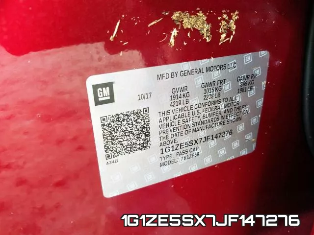 1G1ZE5SX7JF147276 фото 2