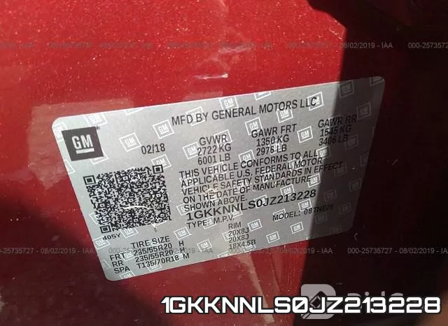 1GKKNNLS0JZ213228 фото 10