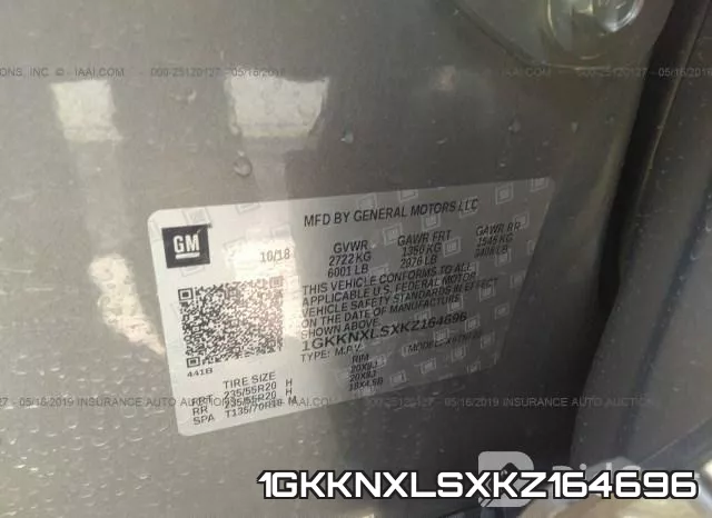 1GKKNXLSXKZ164696 фото 10