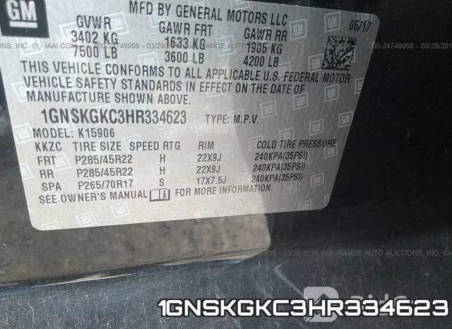 1GNSKGKC3HR334623 фото 10