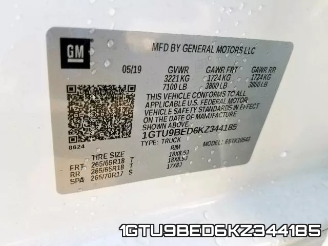 1GTU9BED6KZ344185 фото 2