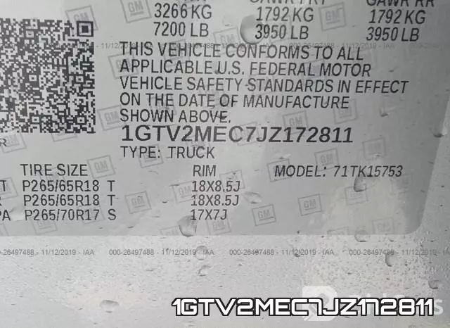 1GTV2MEC7JZ172811 фото 10