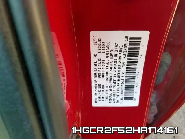 1HGCR2F52HA174161 фото 2