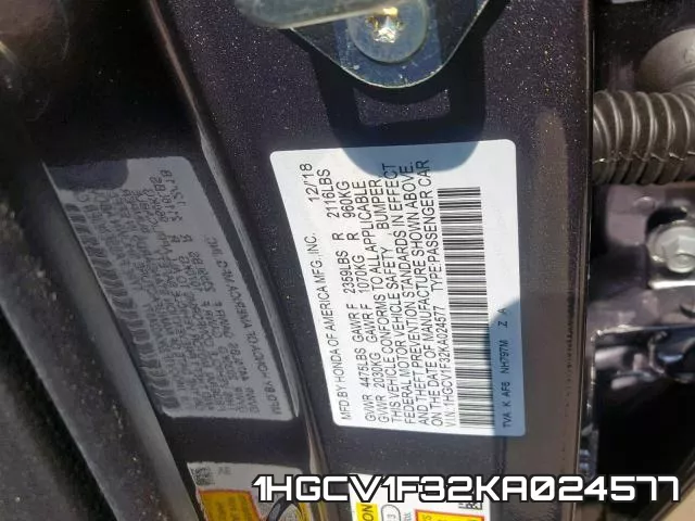 1HGCV1F32KA024577 фото 2