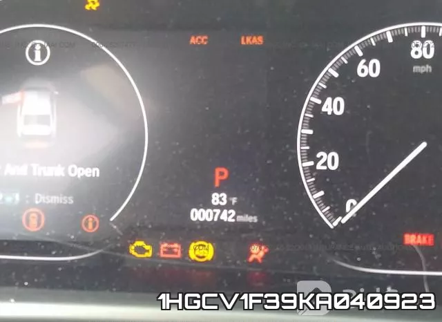 1HGCV1F39KA040923 фото 8
