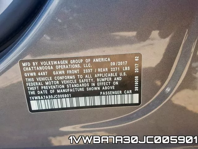 1VWBA7A30JC005901 фото 2