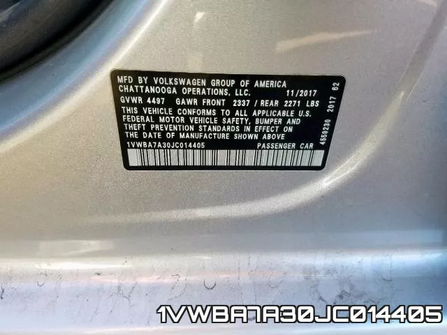 1VWBA7A30JC014405 фото 2
