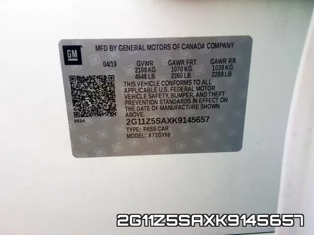 2G11Z5SAXK9145657 фото 2