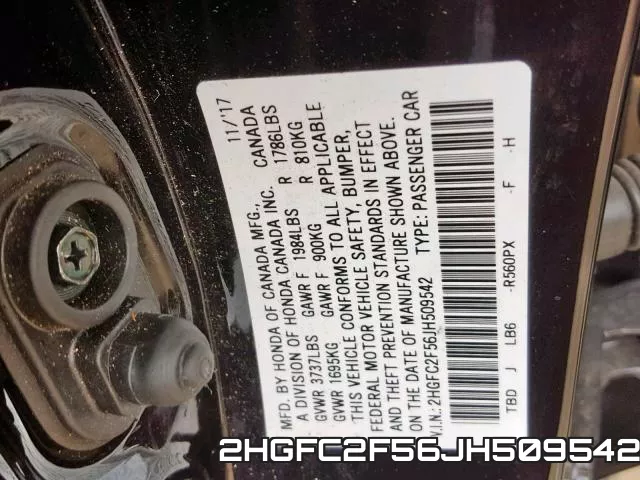 2HGFC2F56JH509542 фото 2